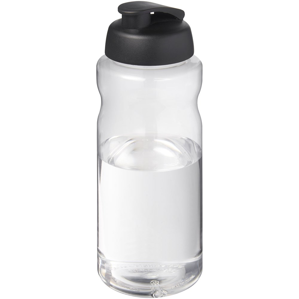 Bouteille de sport H2O Active® Base Pure de 1 L à couvercle rabattable noir