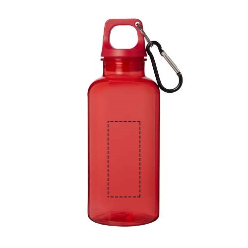 Bouteille d'eau Oregon de 400 ml en plastique recyclé avec mousqueton rouge