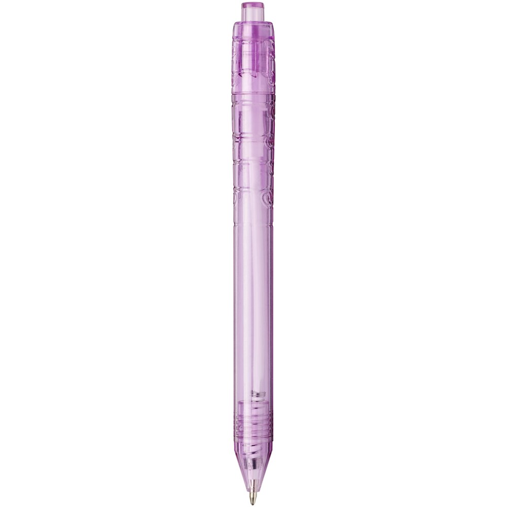 Stylo bille en RPET Vancouver (encre noire) Violet transparent