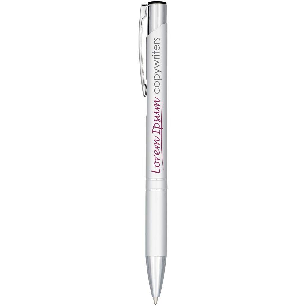 Stylo bille aluminium anodisé Moneta (encre bleue) argent