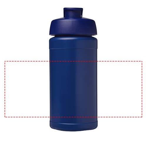 Bouteille de sport Baseline de 500 ml recyclée avec couvercle rabattable Bleu, Bleu