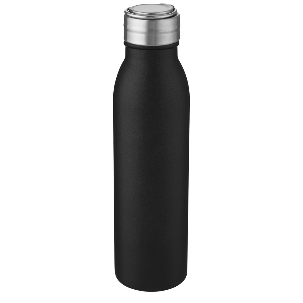 Bouteille d'eau Harper de 700 ml en acier inoxydable certifié RCS avec boucle métallique noir