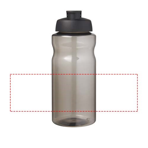 Bouteille de sport H2O Active® Eco Big Base de 1 litre à couvercle rabattable Charbon, Noir