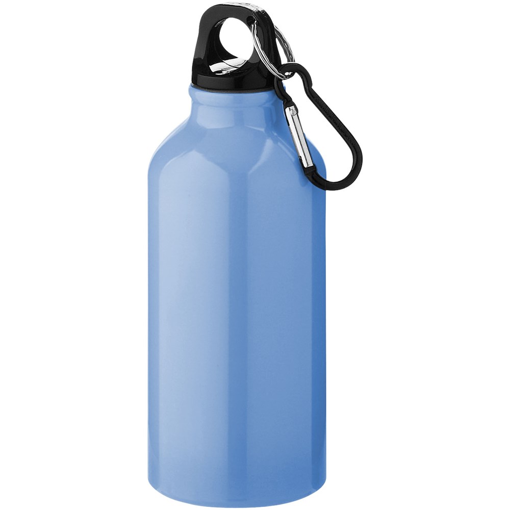 Oregon 400 ml Aluminium Trinkflasche mit Karabinerhaken hellblau