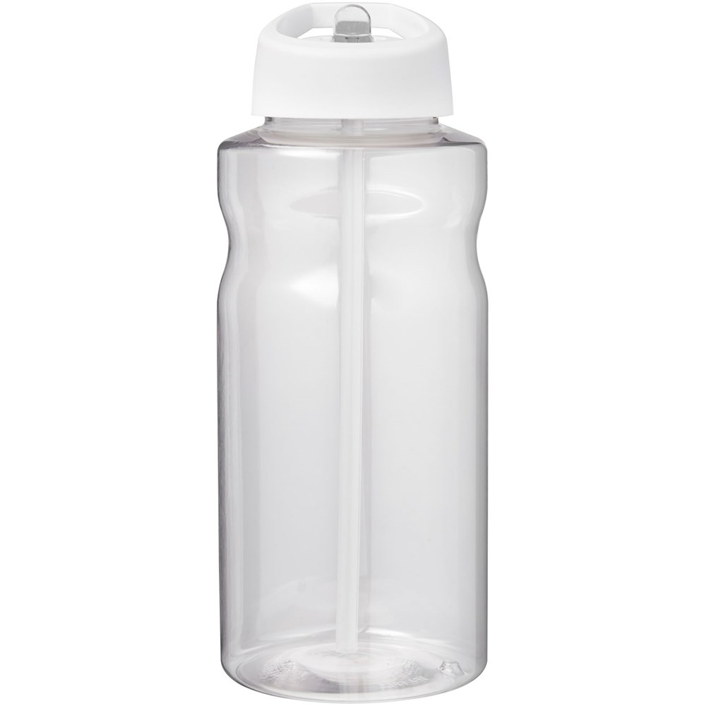 Bouteille de sport H2O Active® Big Base de 1 litre avec couvercle à bec verseur blanc