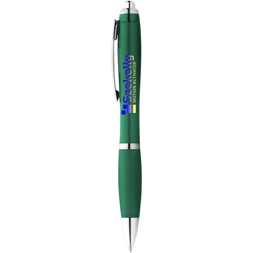 Stylo bille avec corps et grip colorés Nash (encre bleue) vert