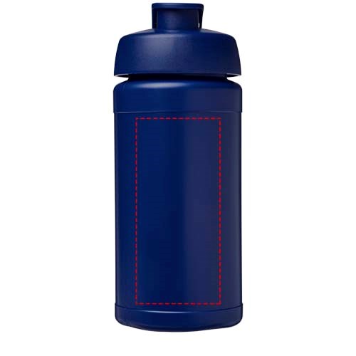 Bouteille de sport Baseline Rise de 500 ml recyclée avec couvercle rabattable Bleu, Bleu