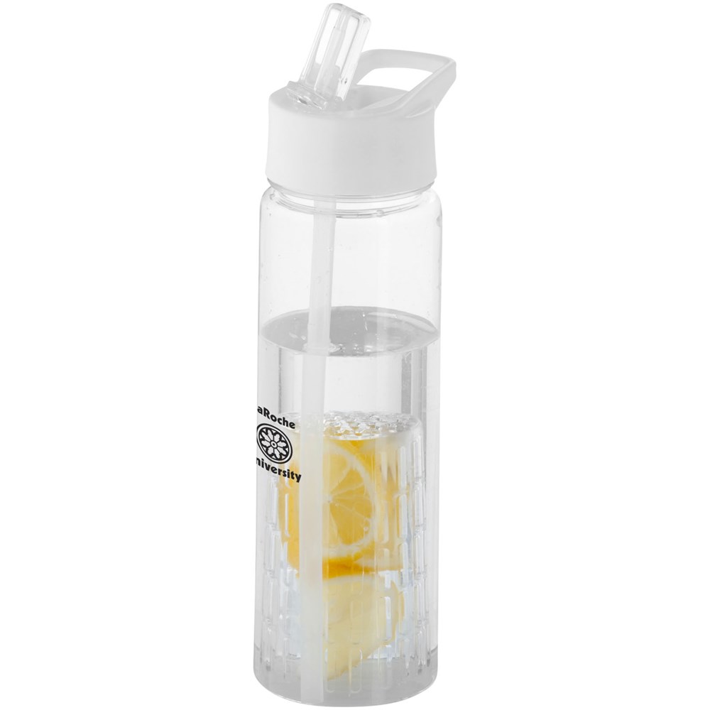 Tutti frutti 740 ml Tritan™ Sportflasche mit Infuser transparent, weiss