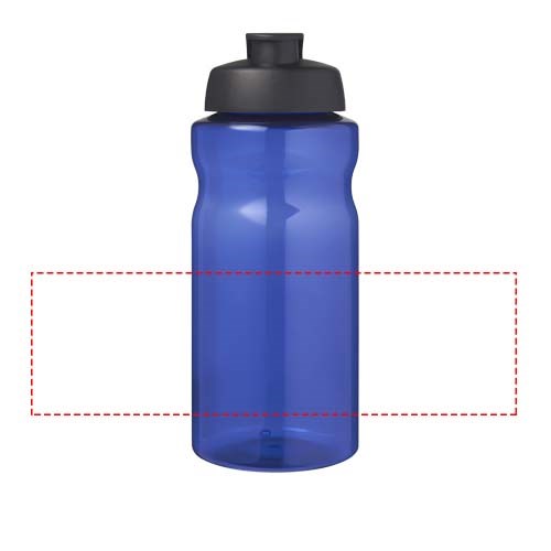 Bouteille de sport H2O Active® Eco Big Base de 1 litre à couvercle rabattable Bleu, Noir