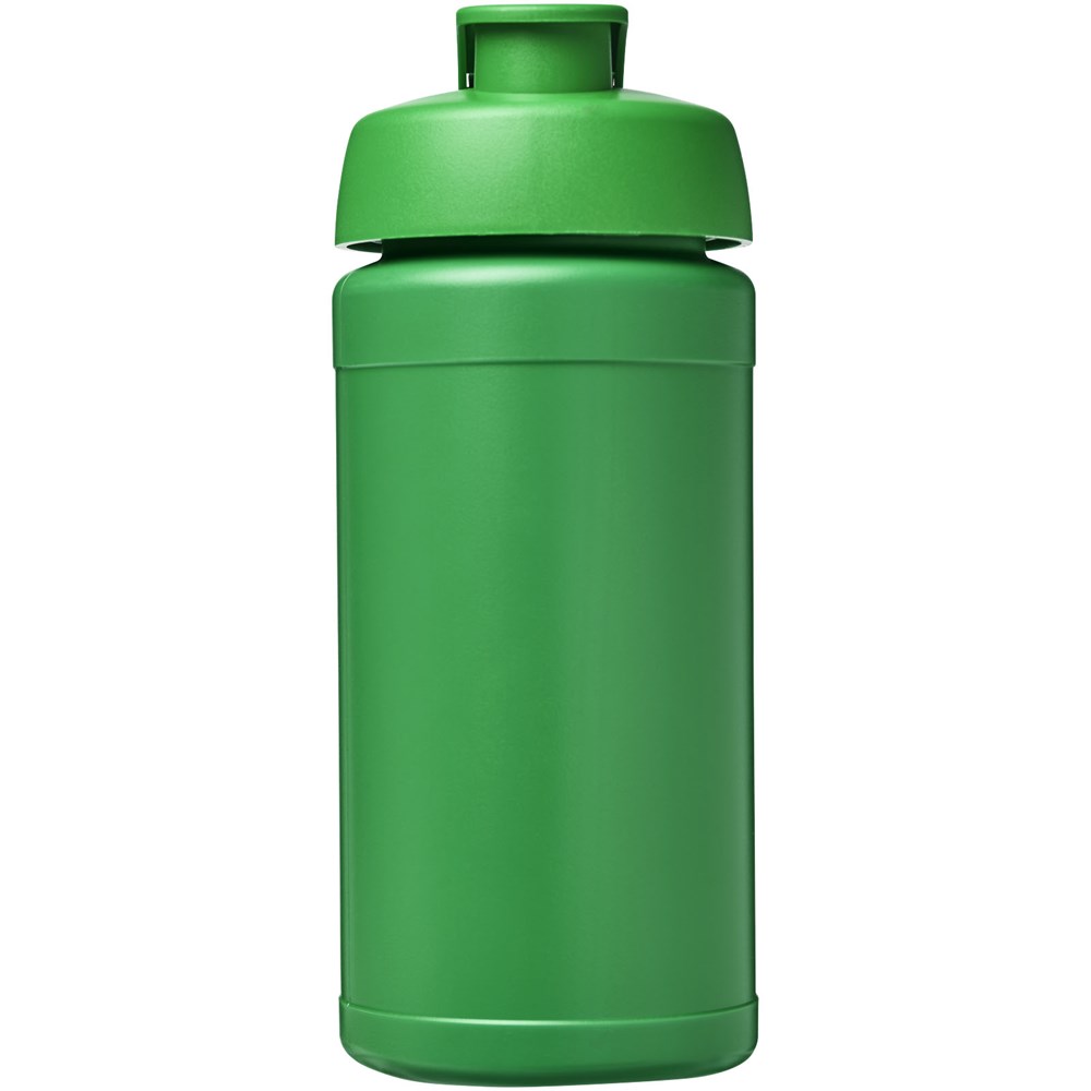 Bouteille de sport Baseline de 500 ml recyclée avec couvercle rabattable Vert, Vert