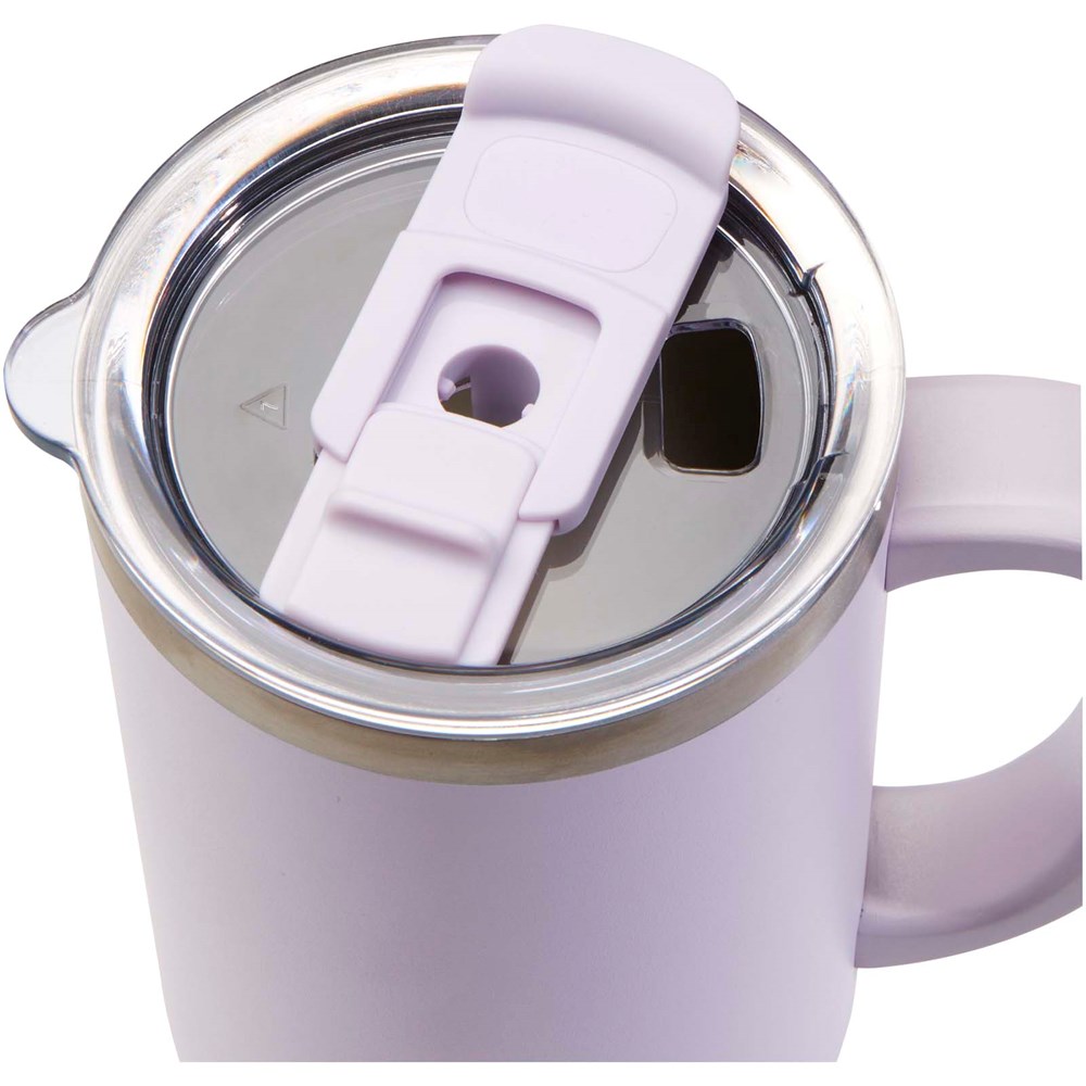 Mug Sydney 1200 ml double paroi certifié RCS avec isolation par le vide et couche de cuivre avec paille Lilas