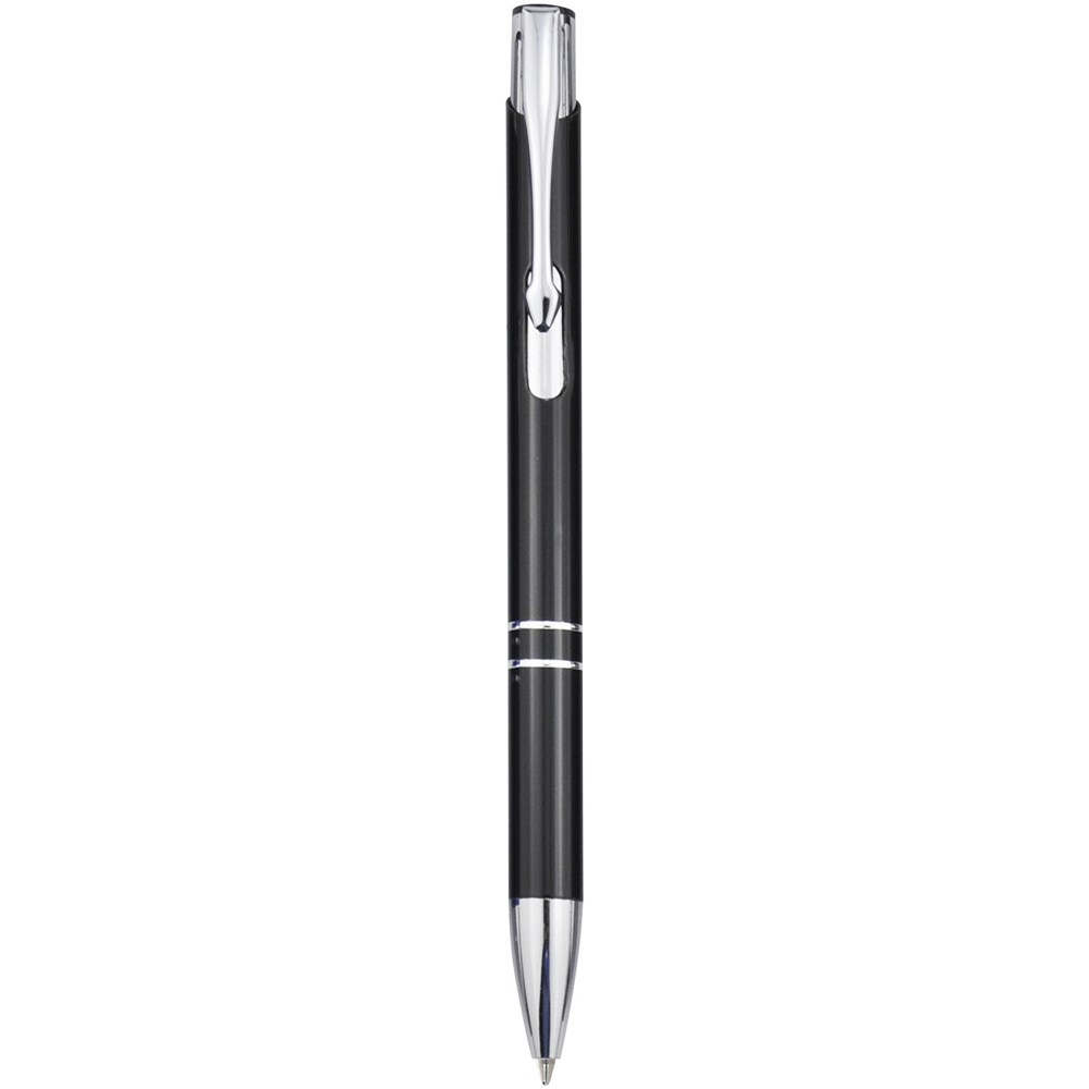 Stylo bille rétractable en aluminium Moneta (encre bleue) Noir