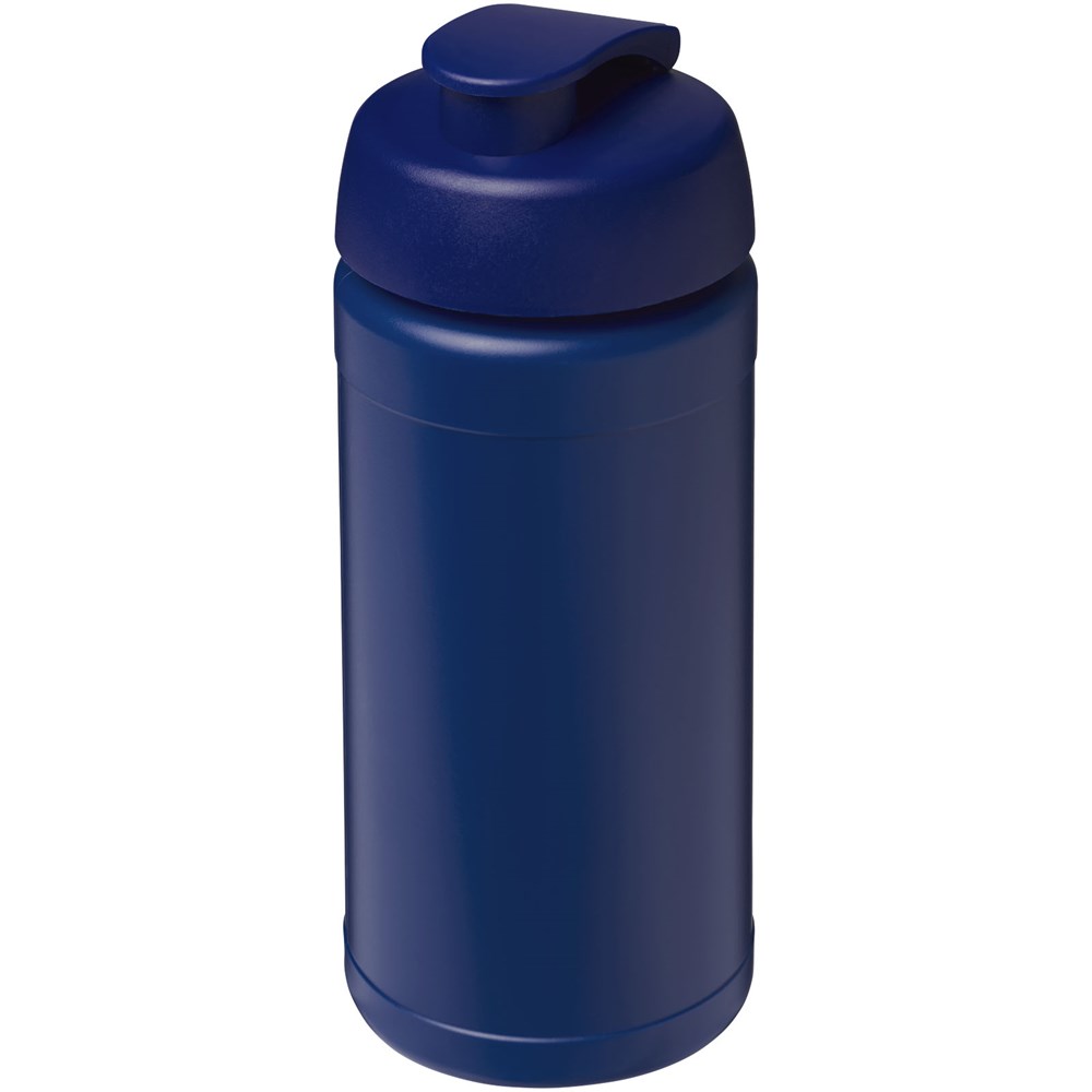 Bouteille de sport Baseline de 500 ml recyclée avec couvercle rabattable Bleu, Bleu