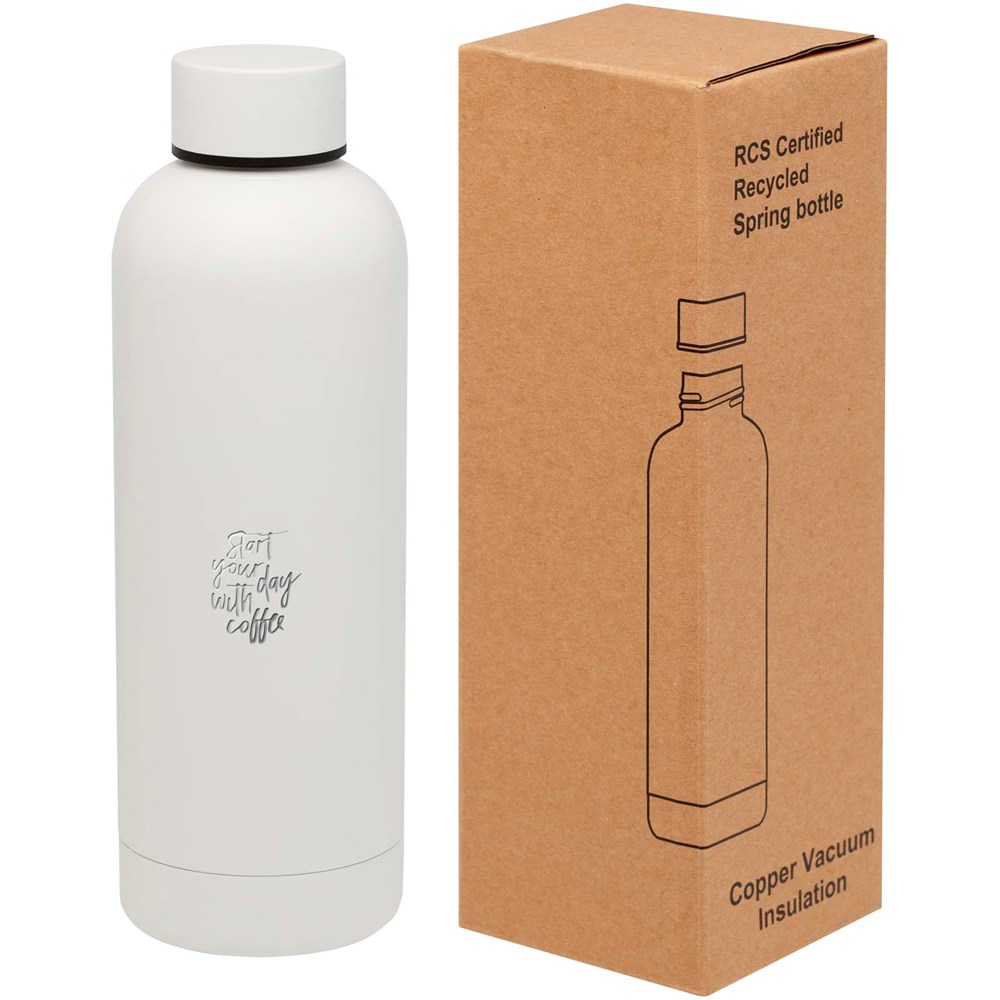 Bouteille isotherme avec isolation par le vide Spring 500 ml en cuivre inoxydable recyclé certifié RCS blanc