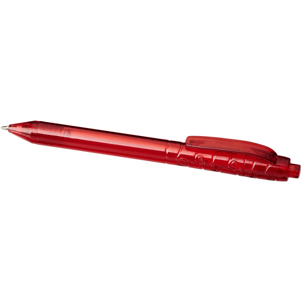 Stylo bille en RPET Vancouver (encre noire) Rouge translucide