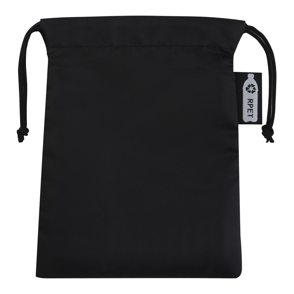 Serviette de sport rafraîchissante en PET recyclé Raquel avec pochette 80 x 30 cm Noir