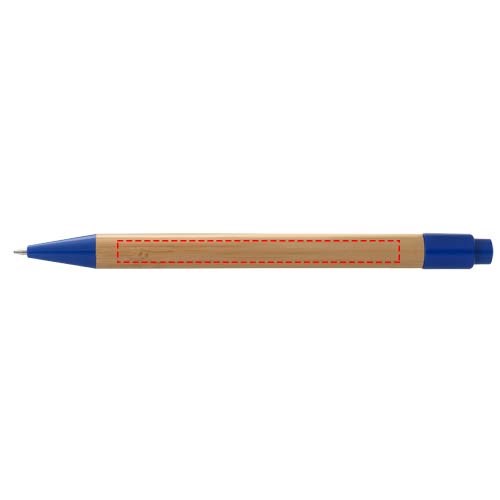 Stylo bille en bambou Borneo (encre noire) Naturel, Bleu royal