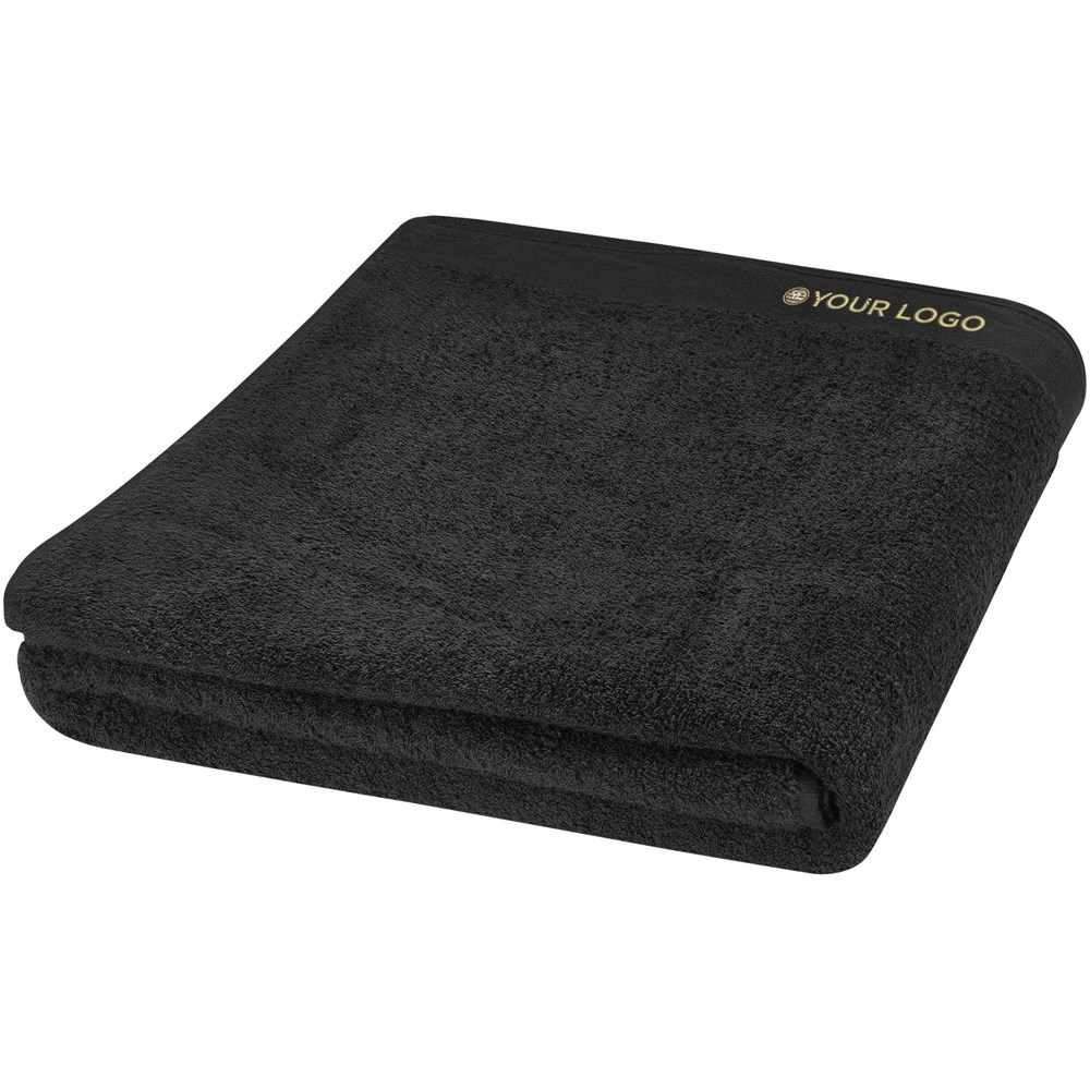 Serviette en coton 550 g/m² 100x180 cm Riley Noir