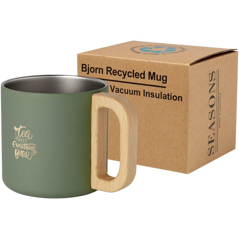 Tasse Bjorn de 360 ml en acier inoxydable recyclé certifiée RCS avec isolation sous vide et couche de cuivre Vert