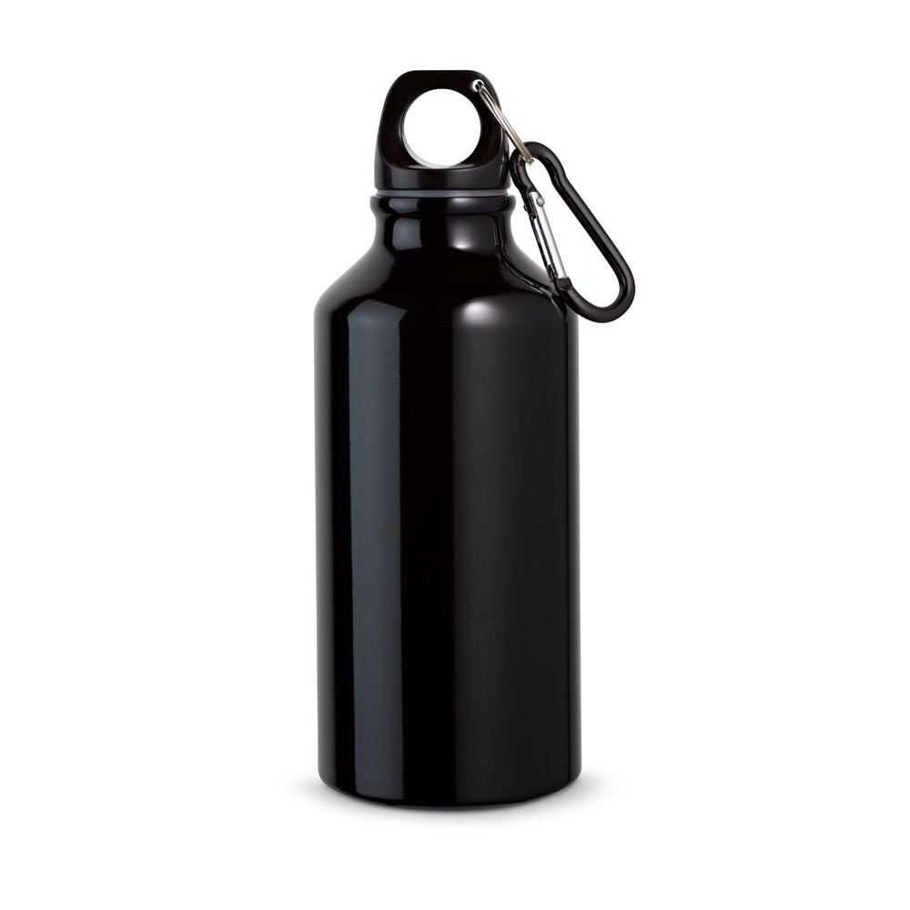 LANDSCAPE Bouteille de sport 400mL en aluminium avec mousqueton noir