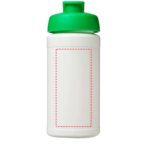 Bouteille de sport Baseline Rise de 500 ml recyclée avec couvercle rabattable Blanc, Vert