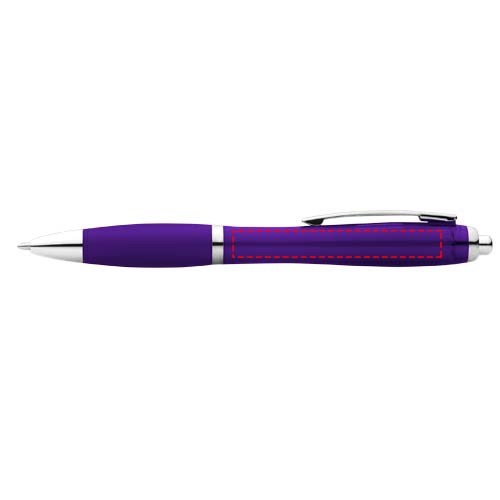 Stylo bille avec corps et grip colorés Nash (encre bleue) Violet