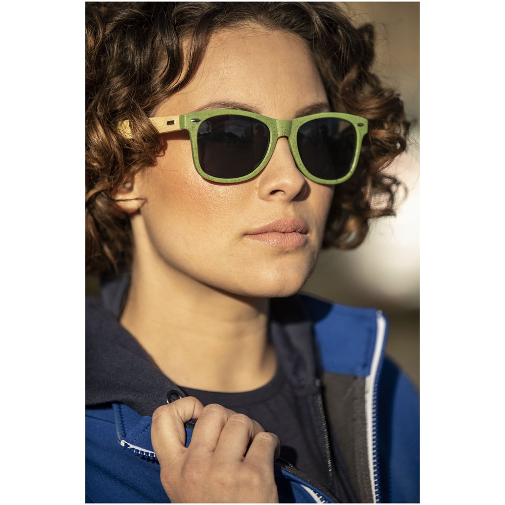 Lunettes de soleil Sun Ray en bambou Citron vert