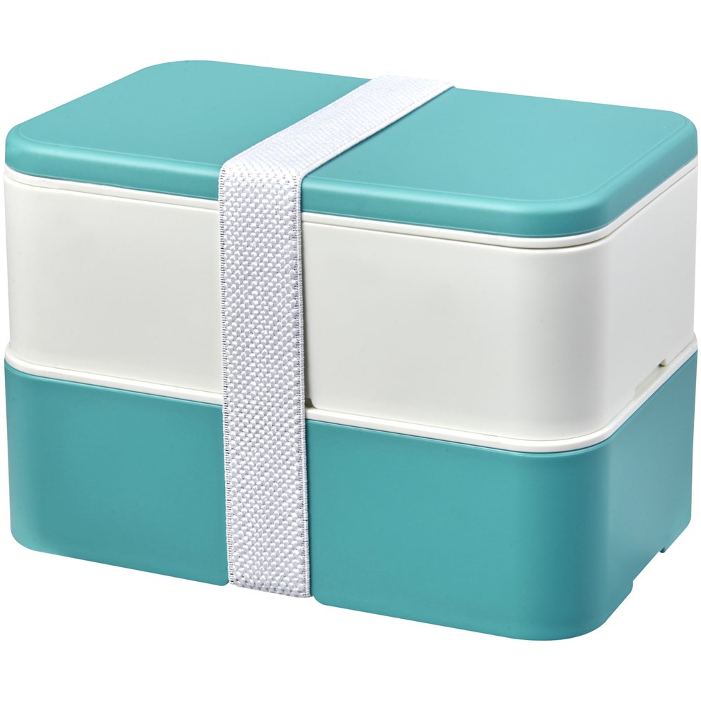 MIYO Renew Doppel-Lunchbox riffblau, elfenbeinweiss, weiss