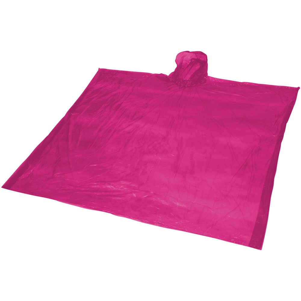 Poncho jetable pour la pluie avec pochette de rangement Ziva rose