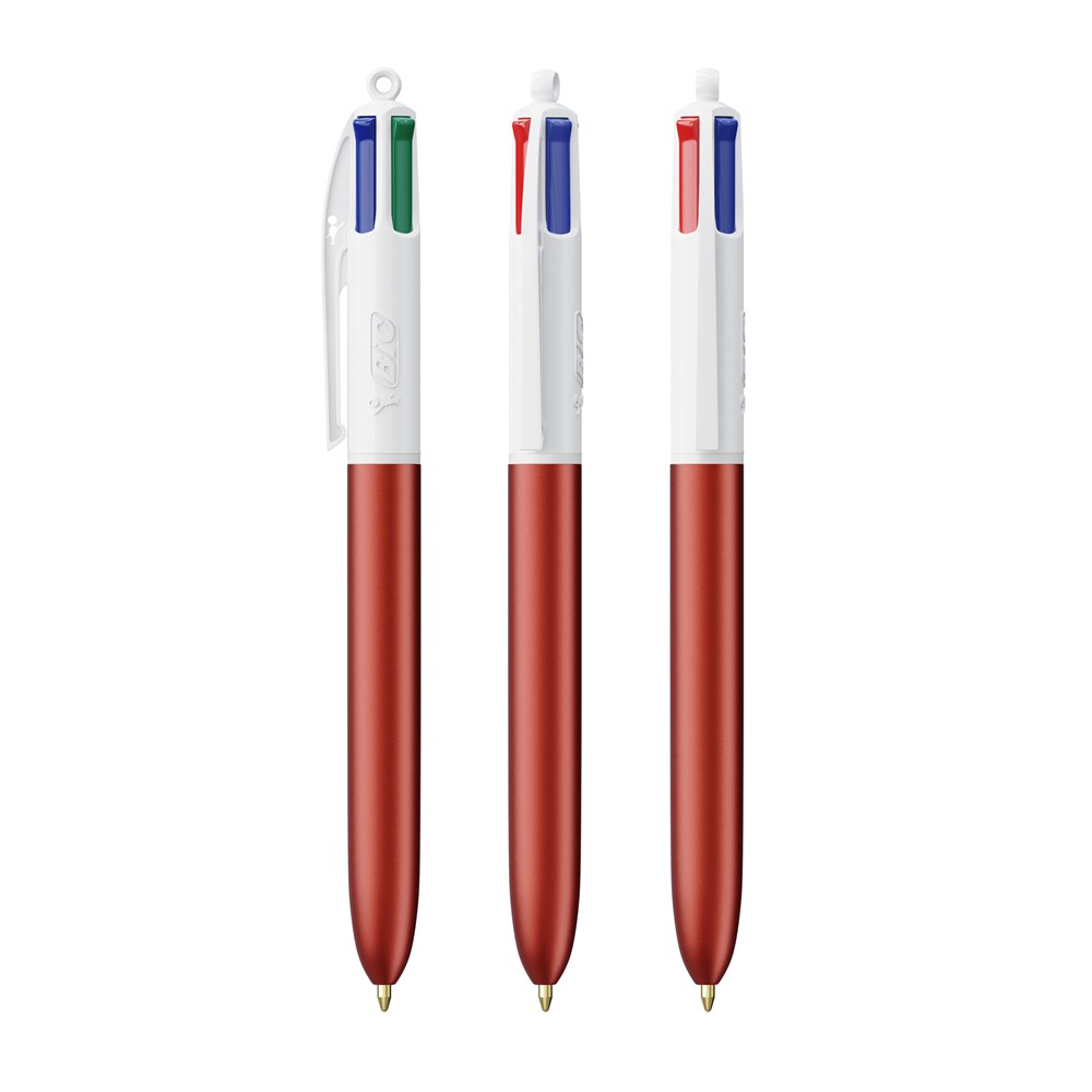 BIC® 4 Colours Glacé with Lanyard Rot Glacé / Weiss