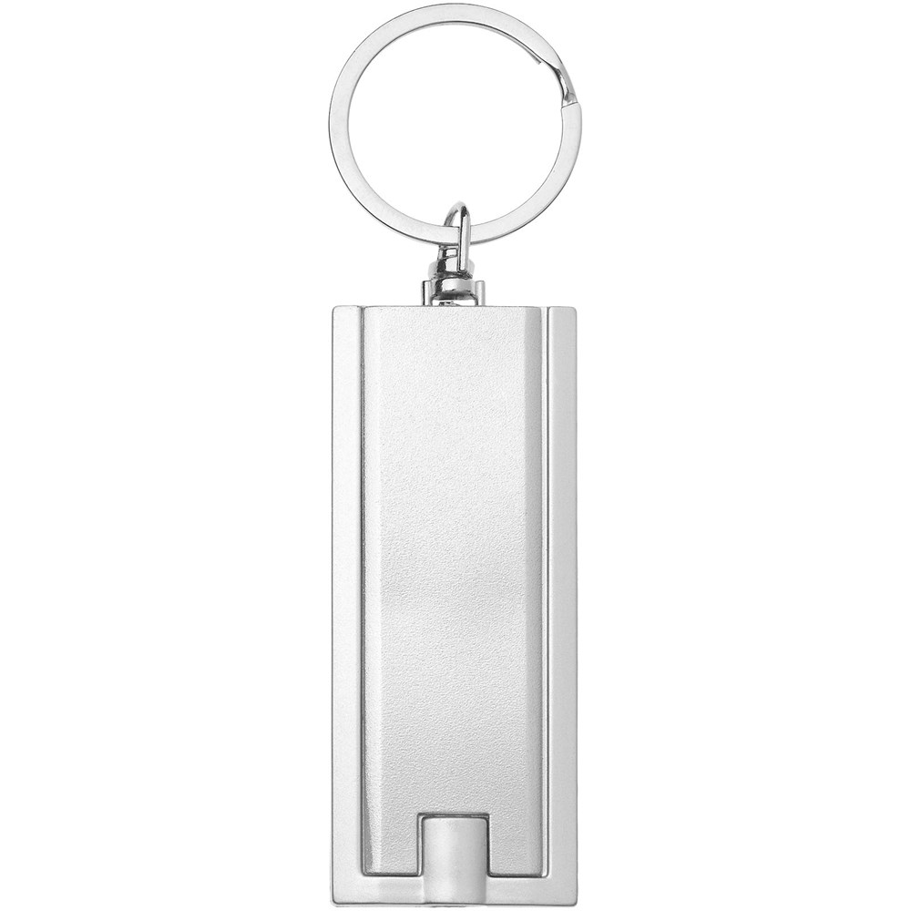 Porte-clés avec lampe LED Castor argent