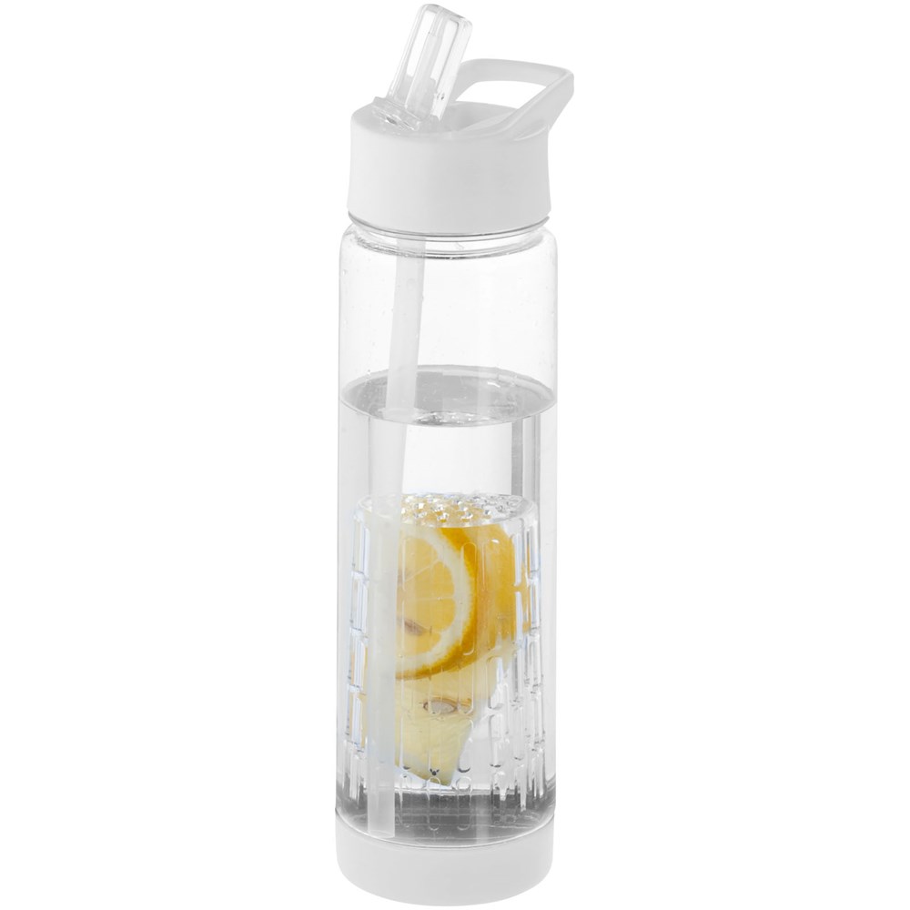 Tutti frutti 740 ml Tritan™ Sportflasche mit Infuser transparent, weiss