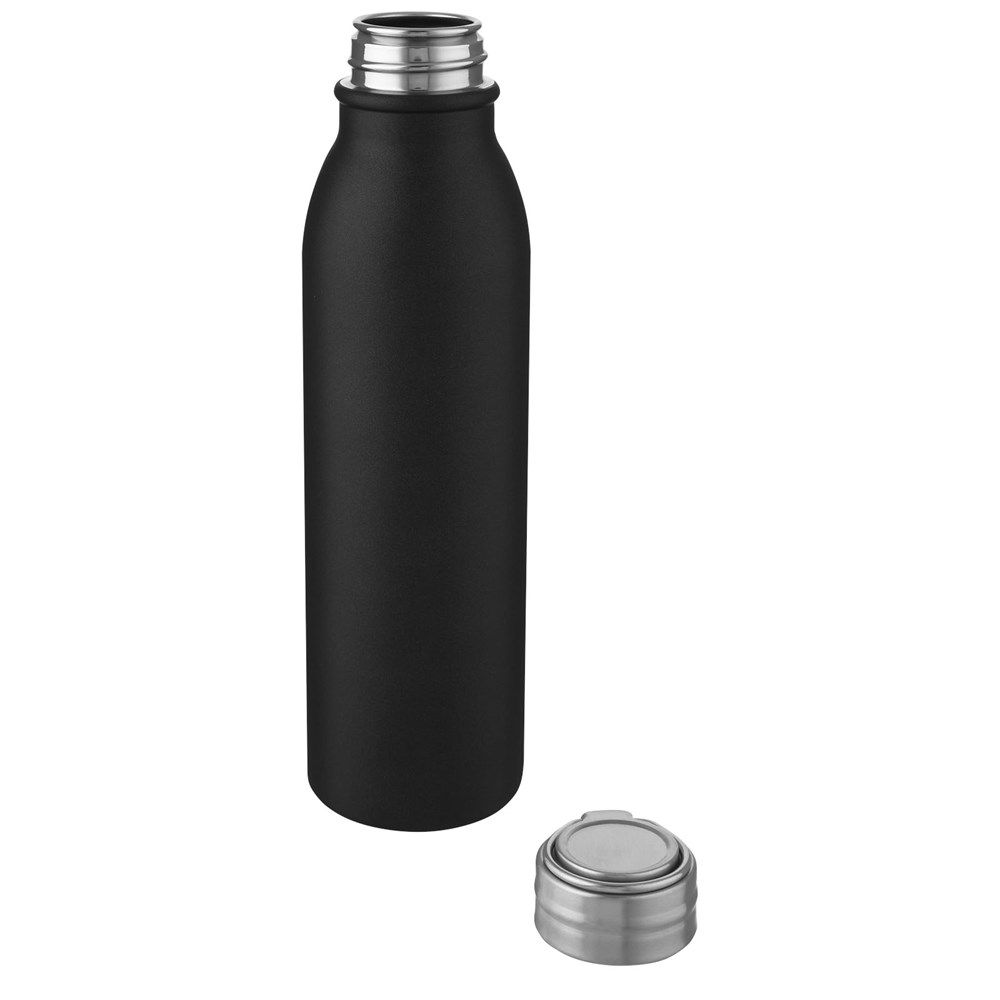 Bouteille d'eau Harper de 700 ml en acier inoxydable certifié RCS avec boucle métallique noir