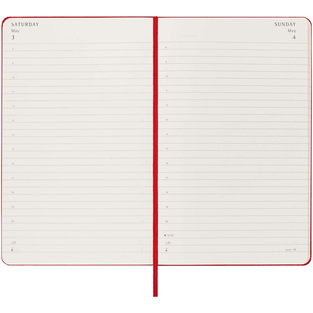 Moleskine Hardcover 12 Monate Tageskalender scharlachrot