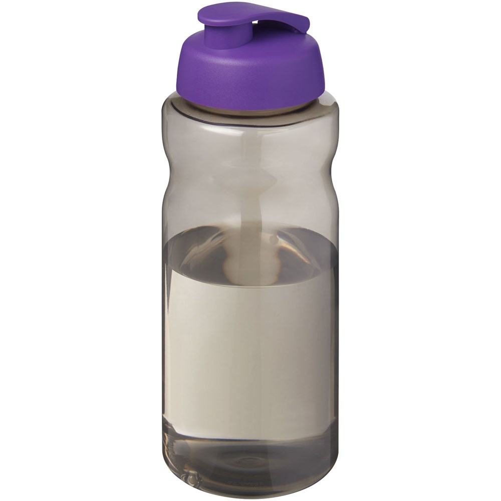 Bouteille de sport H2O Active® Eco Big Base de 1 litre à couvercle rabattable Charbon, Violet