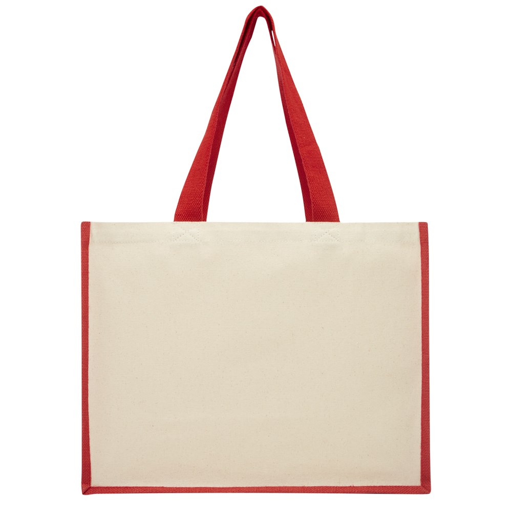 Varai 320 g/m Canvas und Jute Einkaufstasche 23L rot