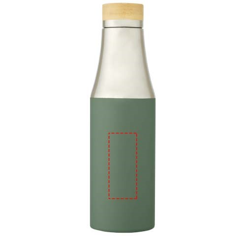 Hulan 540 ml Kupfer-Vakuum Isolierflasche mit Bambusdeckel heather grün