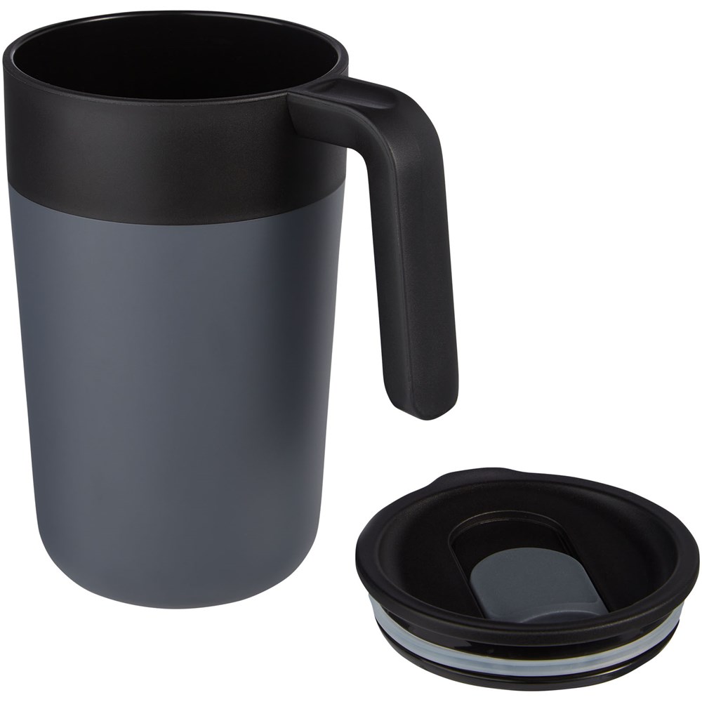 Tasse Nordia de 400 ml recyclée à double paroi gris