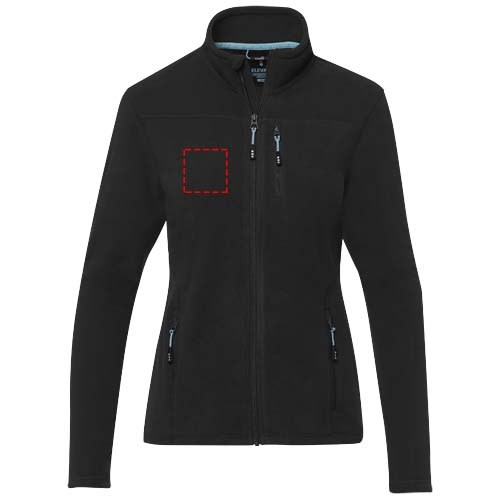 Veste Amber pour femme en polaire entièrement zippée recyclée GRS Noir