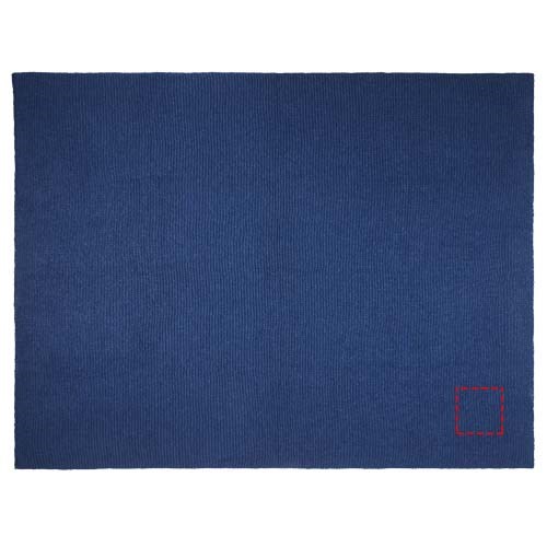 Couverture tricotée Suzy de 150 x 120 cm en polyester certifié GRS Marine