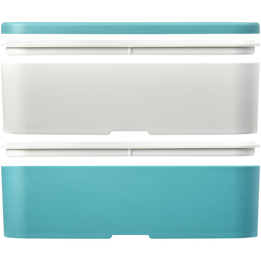 MIYO Renew Doppel-Lunchbox riffblau, elfenbeinweiss, weiss