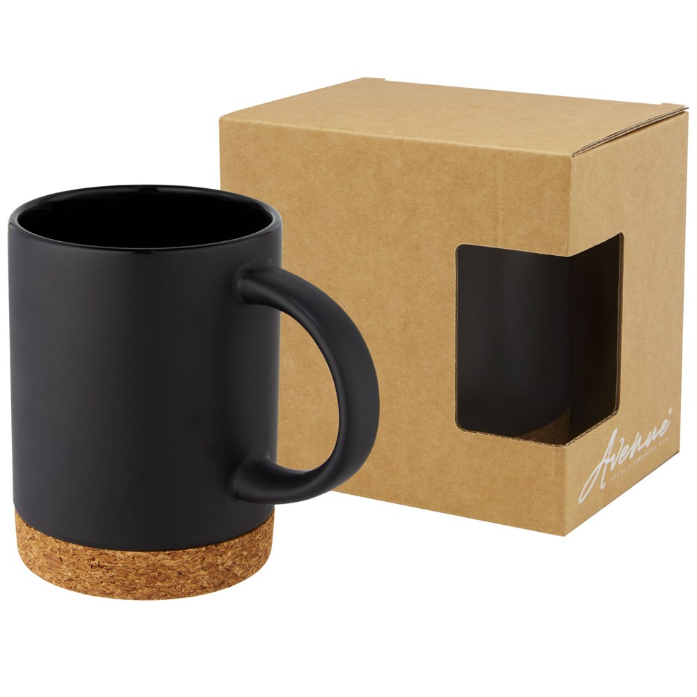 Tasse Neiva de 425 ml en céramique avec base en liège noir