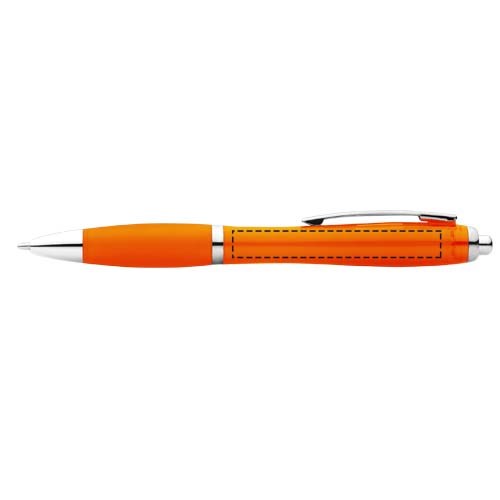 Stylo bille avec corps et grip colorés Nash (encre bleue) Orange