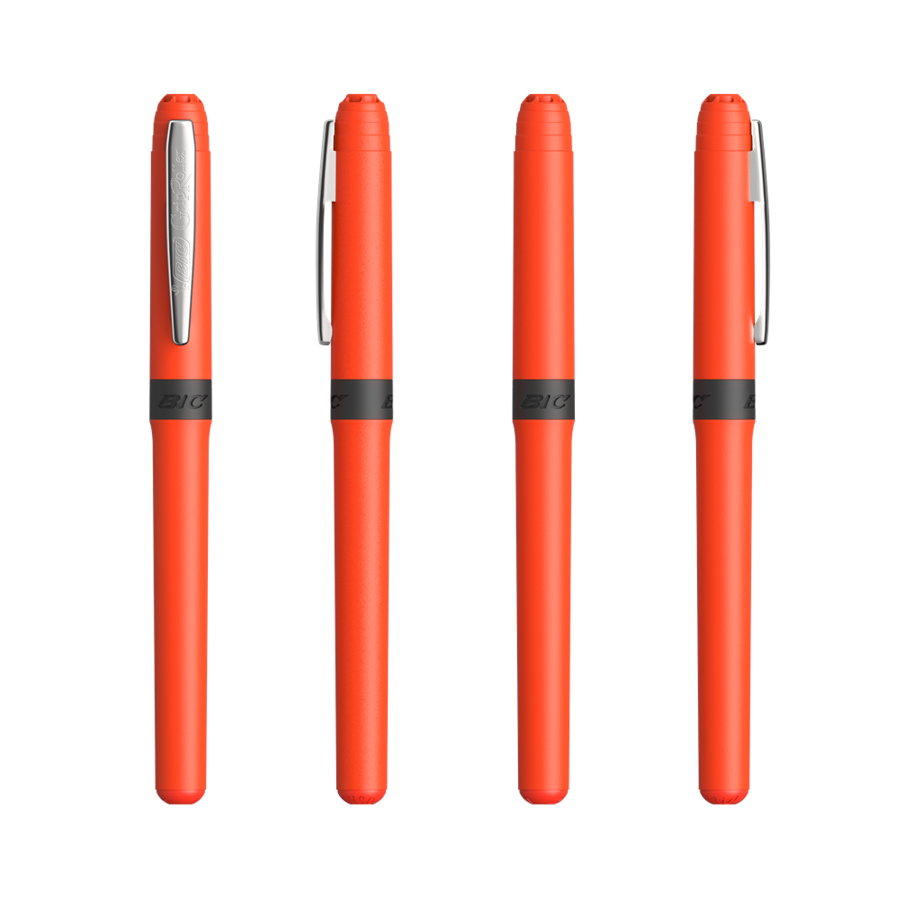 BIC® Grip Roller Orange - Chrome - encre noire