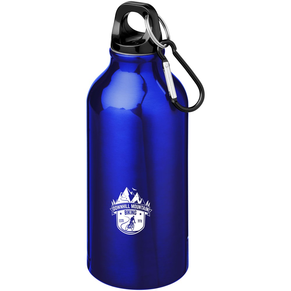 Oregon 400 ml Aluminium Trinkflasche mit Karabinerhaken blau