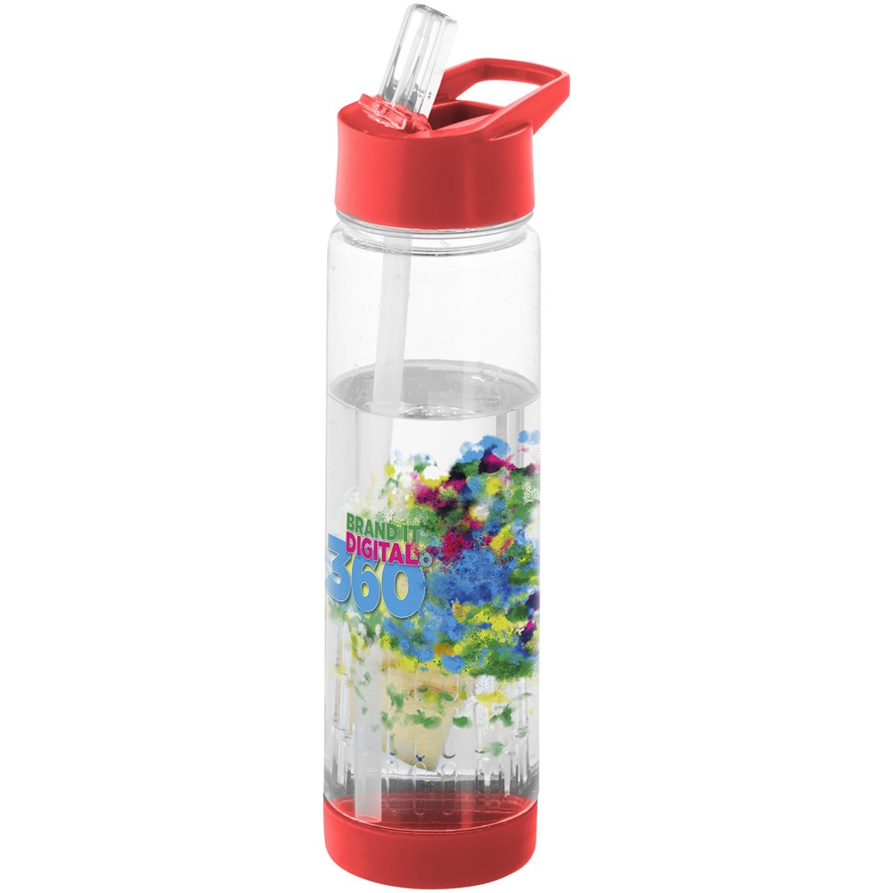 Tutti frutti 740 ml Tritan™ Sportflasche mit Infuser transparent, rot