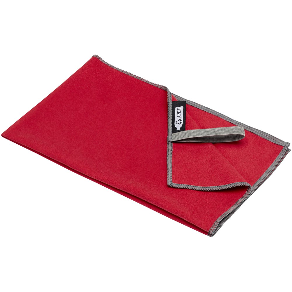 Serviette Pieter certifiée GRS ultra-légère et à séchage rapide 30 x 50 cm rouge