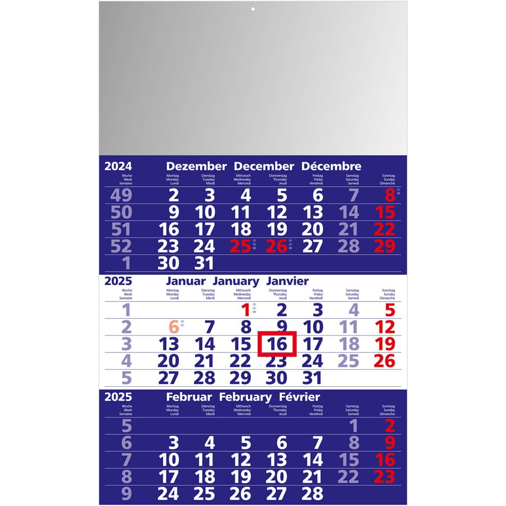 3-Monats-Wandkalender 2025