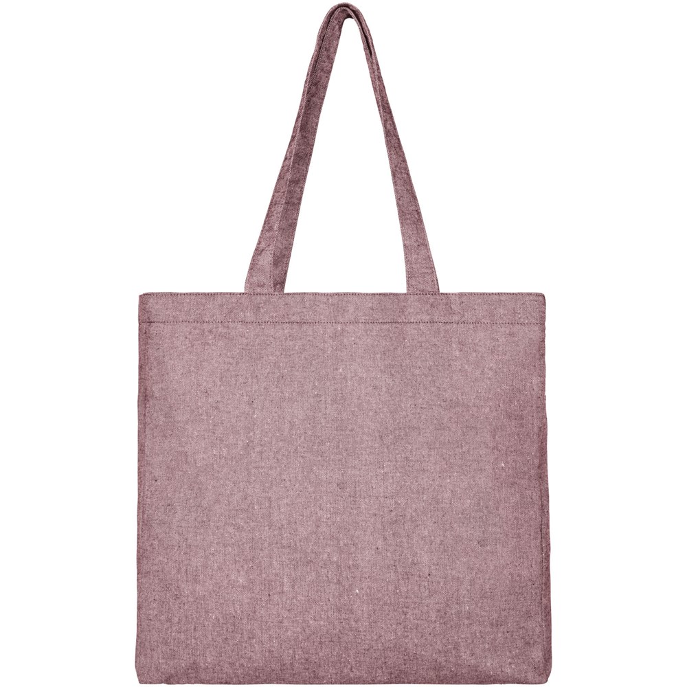 Pheebs 210 g/m² recycelte Tragetasche mit Seitenfalten 13L heather Maroon rot