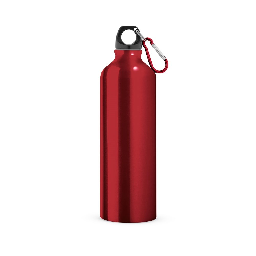 SIDEROT Aluminium-Sportflasche mit Karabiner 800 ml rot